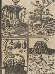 Exempel på recammi, sidan 9 recto, 1530.