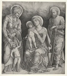 Helig familj med St. Elizabeth och spädbarnet St. John the Baptist, ca. 1500.