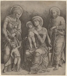 Helig familj med Saint Elizabeth och spädbarnet Saint John