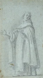 Studie av en stående dominikanmunk, ca 1595
