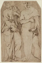 Två stående helgon, 1563-1572.