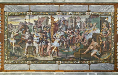 Ulysses och Ajax tävlar om Achilles rustning inför domstolarna, Ulysses Hall (fresk)