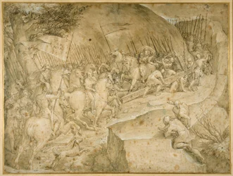 The Road to Calvary (penna och brunt bläck med brunt tvätt)