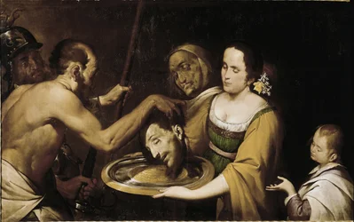 Salome med St John Baptists huvud (olja på duk