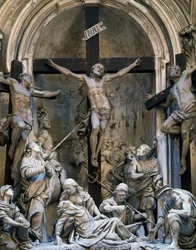 Passion, grupp av skulpturer av Giovanni Battista Barberini (cirka 1625-1691), 1339-1345, Church of St. Augustine, Cremona, Italien