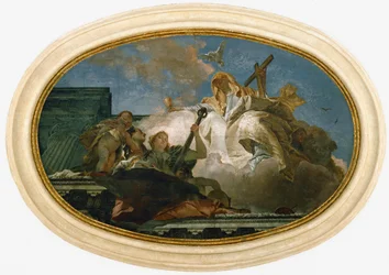 Allegori över Spes, Fides, Caritas (freska) ...