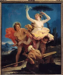 Apollo och Daphne Målning av Giovanni Tiepolo (1696-1770) 1700-talets sön. 0,96x0,79 m