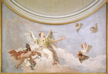 Assumption, av Giovanni Battista Tiepolo (1696-1770), fresk, detalj, oratorium för renhet, Udine