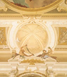 Detalj av freskerna i taket i balsalen, Villa Pisani, Stra, Venedig, av Giambattista Tiepolo (1696-1770)