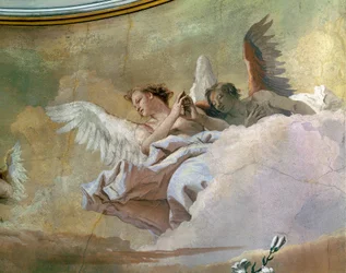 Änglarnas ära, av Giovanni Battista Tiepolo (1696-1770), fresk, detalj, renhetens oratorium, Udine