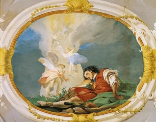 Jacob drömmer, av Giovanni Battista Tiepolo (1696-1770), fresk, Patriarkpalatset, Guest Hall, Udine