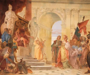 Magnanimity of Scipio, detalj från Glories of Scipio Africanus och Alexander den store