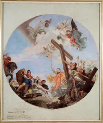Fyndet av det sanna korset (olja på duk, ca 1743)