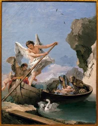 Flygningen i Egypten - Målning av Giambattista Tiepolo (1696-1770), Olja på duk