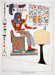 Väggmålning från Kings Tombs i Thebe, 1820