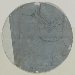 Arkitektonisk skiss verso, andra hälften av 1600-talet.