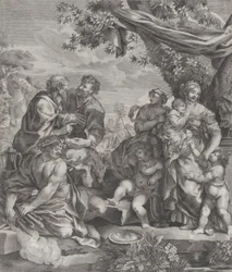 Allegorisk scen med ett offerlamm, 1640-70.