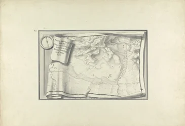 Plan över ruinerna vid Sardis med rester av gamla byggnader som fortfarande existerade 1750, ca 1750 (penna och bläck med tvätt över grafit på papper)