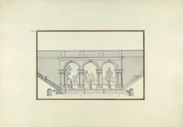 Rekonstruktion av den andra teatern i Laodicea, ca 1750 (penna och bläck och skölj över grafit på lagt papper)