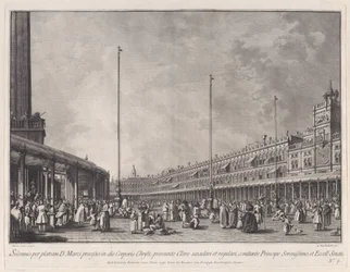 Tallrik 9: Procession på Corpus Christi-dagen på Piazza San Marco, från 
