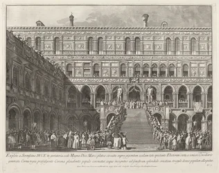 Dogen krönt på Scala dei Giganti i Ducal Palace, 17631766.