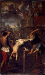 The Martyrdom of Saint Clement of Ancyre (300-talet) Målning av Giovanni Battista Carlone (1592-1677)
