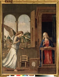 ""Bekännelsen"" (Bekännelsen) Målning av Giovanni Battista Cima da Conegliano (cirka 1459-1517) 1495 Mått 136x107 cm Sankt Petersburg, eremitagemuseet