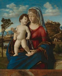 Madonna och barn i ett landskap, ca 1496-99