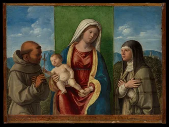 Madonna med barn och heliga Franciskus och Klara