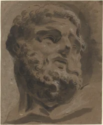 Skäggigt huvud efter antiken