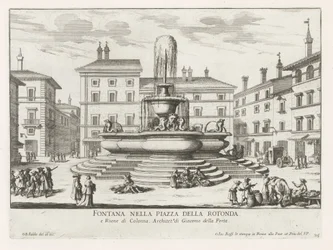 Fontän av Pantheon på Piazza della Rotonda te Rom Fontän på Piazza della Rotonda (titel på objekt) Fontäner i Rom (serietitel) Fonteinen van Rome (serietitel)