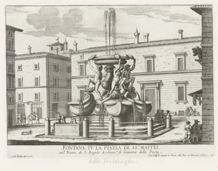 Sköldpaddornas fontän på Piazza Mattei i Rom Fontän på Piazza de ss.ri Mattei (titel på objekt) Fontäner i Rom (serietitel) Fonteinen van Rome (serietitel)