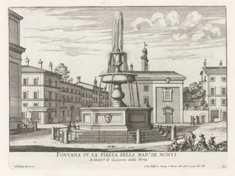 Fontein på Piazza della Madonna dei Monti te Rome Fontän på Piazza della Mad.a de Monti (titel på objekt) Fontäner i Rom (serietitel) Fonteinen van Rome (serietitel)