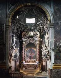 Feroni kapell, med skulpturer av Giovanni Battista Foggini (1652-1725), Basilica of Santissima Annunziata, Florens, Toscana, Italien