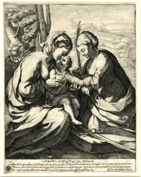Giovanni Battista Mercati - Katarinas mystiska äktenskap, på vars finger Kristus sätter ringen; efter Correggio. 1620, 1837,0408.160