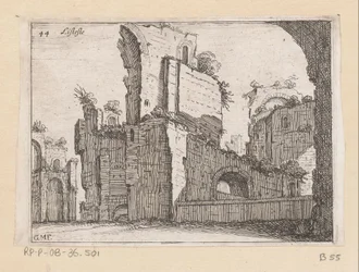 Rester av Caracalla-baden i Rom Listesso (titel på objekt) Utsikt över Rom (serietitel) Alcune vedute et prospettive di luoghi dishabitati di Roma (serietitel)