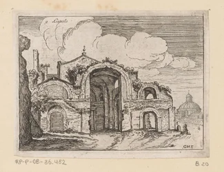 Rester av Diocletianus bad i Rom Listesse (titel på objekt) Utsikt över Rom (serietitel) Alcune vedute et prospettive di luoghi dishabitati di Roma (serietitel)