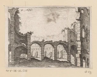 Rester av Colosseum i Rom Listesso (titel på objekt) Utsikt över Rom (serietitel) Alcune vedute et prospettive di luoghi dishabitati di Roma (serietitel)