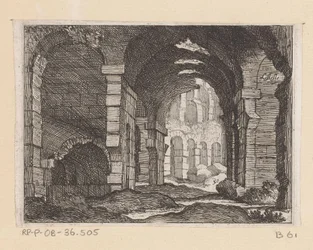Rester av Colosseum i Rom Listesso (titel på objekt) Utsikt över Rom (serietitel) Alcune vedute et prospettive di luoghi dishabitati di Roma (serietitel)