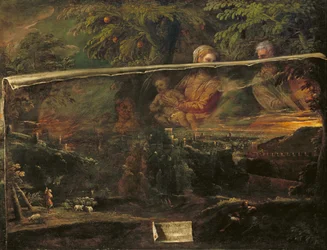 En syn av den heliga familjen i närheten av Verona, 1581
