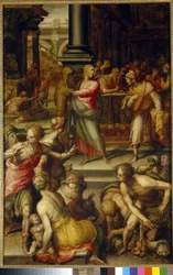 Matteus kallelse. Målning av Giovanni Battista Naldini (1537-1591), olja på trä, cirka 1583. Italiensk konst (Florens)