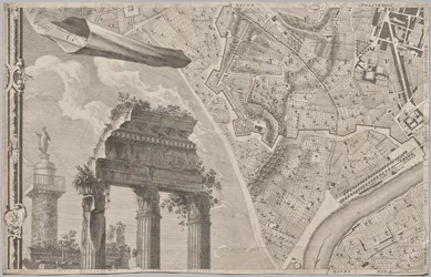 Ny plan för Rom som presenterades av Giambattista Nolli under året MDCCXLVII, känd som La Pianta Grande di Roma