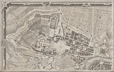 Ny plan för Rom som presenterades av Giambattista Nolli under året MDCCXLVII, känd som La Pianta Grande di Roma