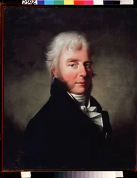 Porträtt av prinsen Sergej F. Golitsyn (1749-1810) (Porträtt av prinsen Sergej F. Golitsyn). Målning av Giovanni Battista Damon Ortolani (1750-efter 1810), olja på duk före 1810. Italiensk konst, klassicism 1800-talet. State V. Tropinin Museum, Moskva