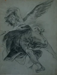 En flygande ängel recto, 1723-1727.