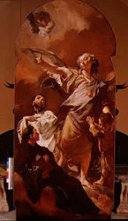 Skyddsängel med St. Anthony av Padua och St. Gaetano Thiene