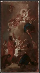 Skiss för "The Assumption of the Virgin" (för St. James, Zbraslav, nära Prag)?