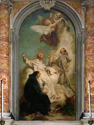 De tre dominikanska helgonen: Sankt Vincent Ferrer, Sankt Ludovico Bertrand och Sankt Hyacint (olja på duk)
