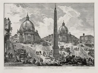Vy över Piazza del Popolo (ur: Vedute di Roma)