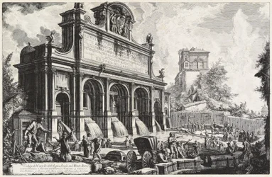 Vy över Castello dell’Acqua Paola på Monte Aureo (Gianicolo)
